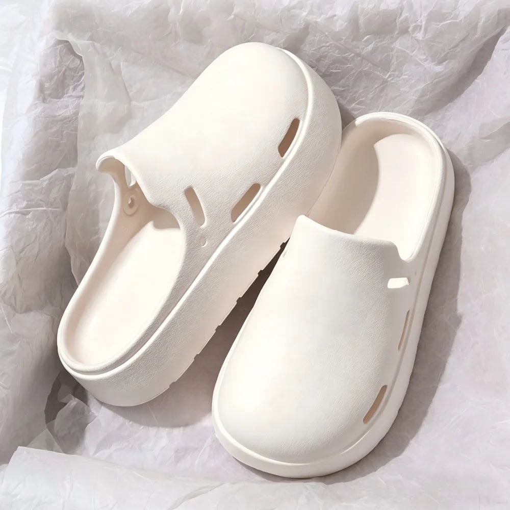 SHAJI Unisex Covered Toe Cloud Clogs Thick Sole Casual Slippers