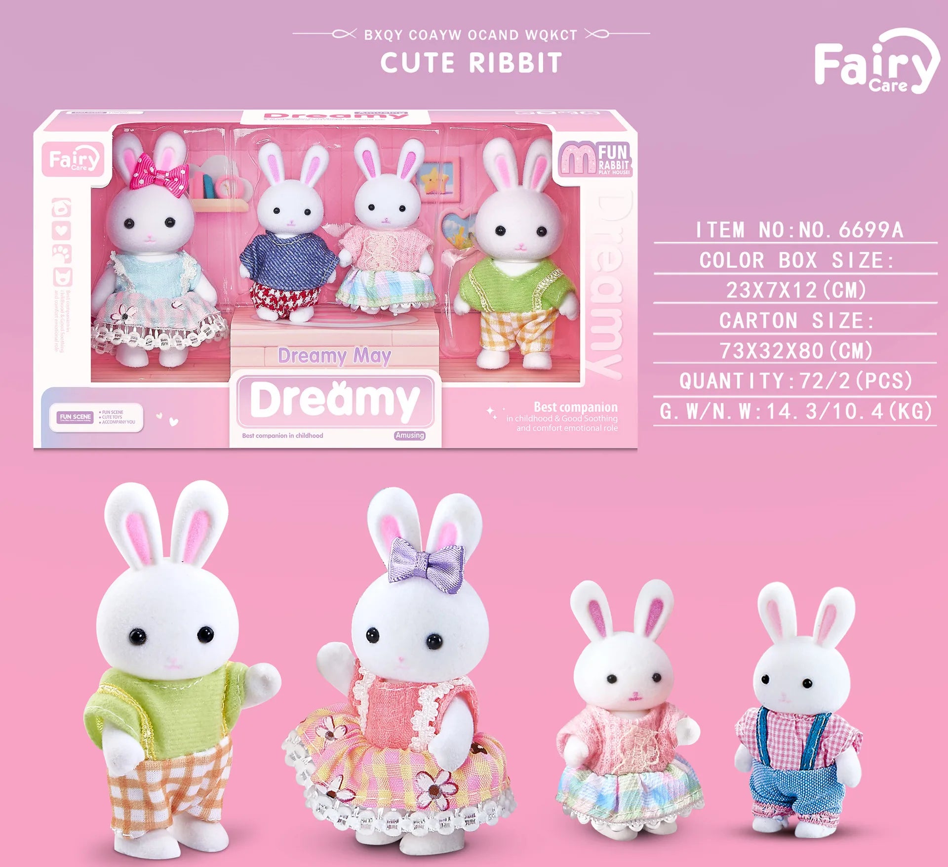 Little Rabbit Bedroom Kitchen Outdoor Gameslovely Scene Play Toys
