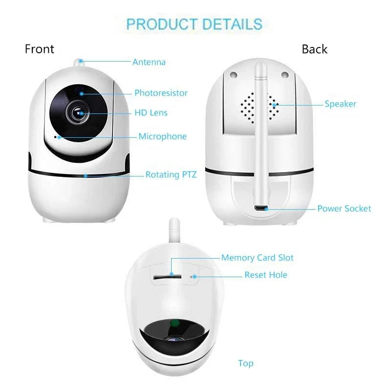 Mini Camera Smart Home Auto Tracking 1080P Wifi IP Full Night Vision