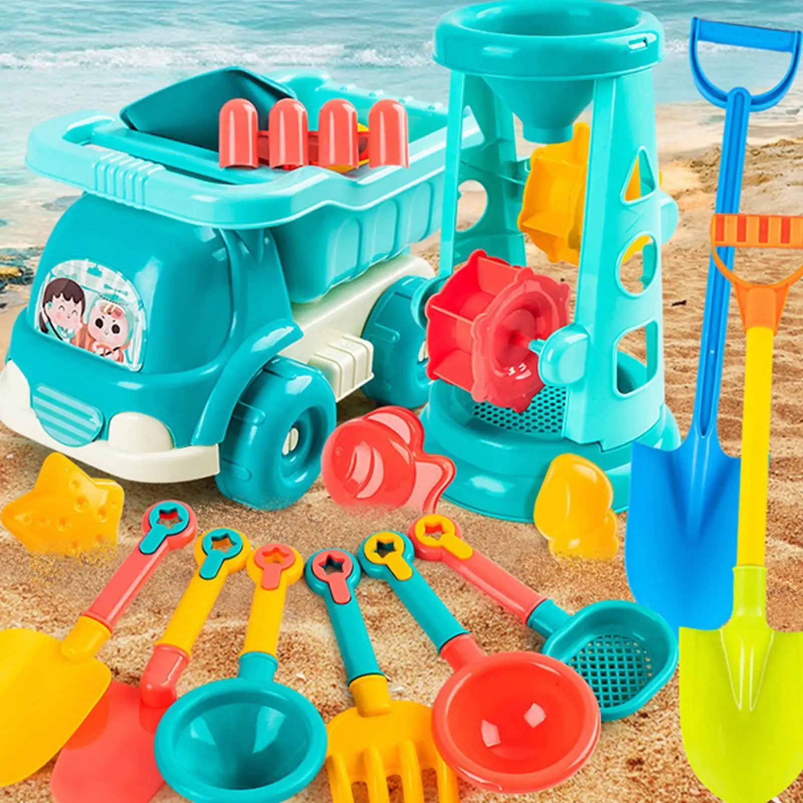 Sandbox Toys Car Mold Fun Summer Games 23-Piece Sand Beach Kids Girls Zpaxo