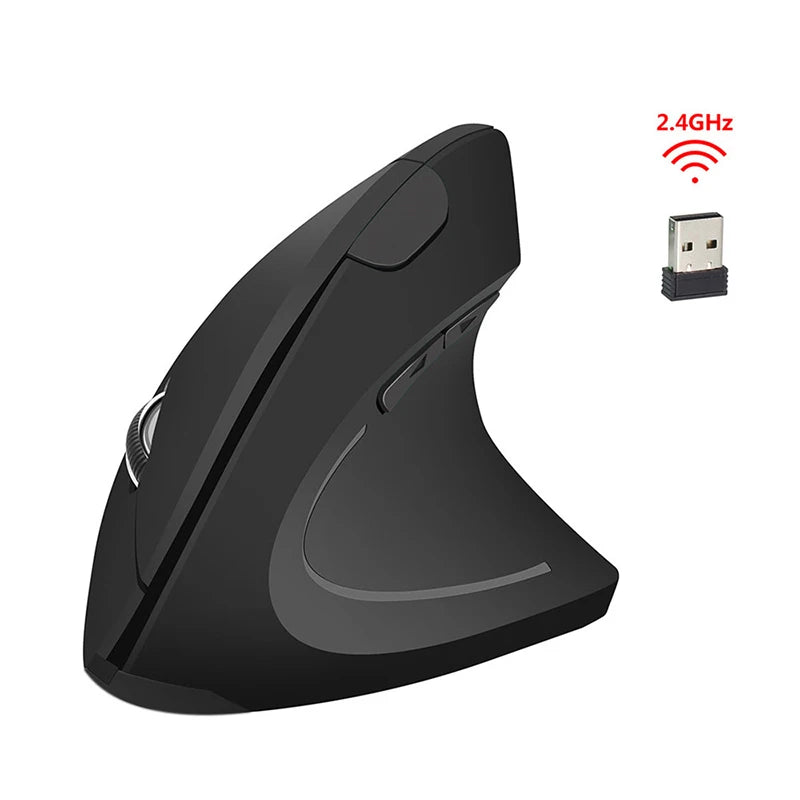 Vertical Ergonomic Recharge Wireless Mouse USB 2.4 Mice Adjustable 800/1200/1600 DPI 6 Buttons For Laptops Computer Accessories Zpaxo