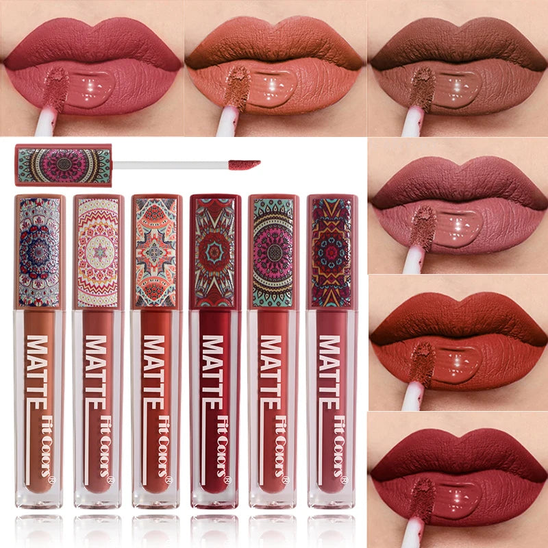 6Colors Matte Lipstick Waterproof Velvet Texture Liquid Lip Gloss