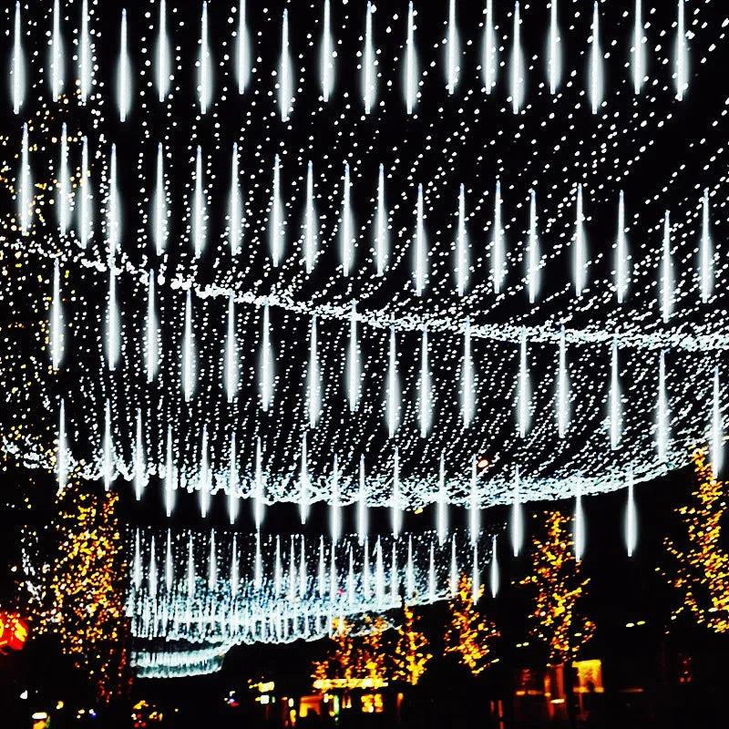Solar LED String Lights Meteor Shower Fairy Garland Outdoor Garden Zpaxo