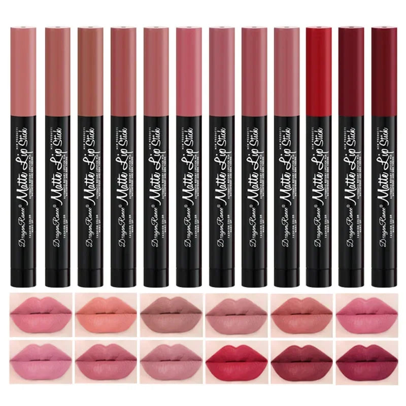 12 Colors Lip Liner Lipstick Pencil Matte Velvet Waterproof