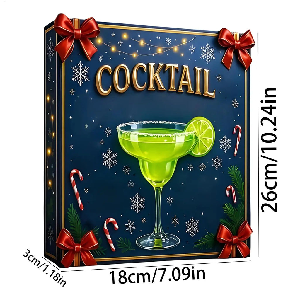 2025 Christmas Countdown Pendants 24 Days Cocktail Themed 2D Acrylic