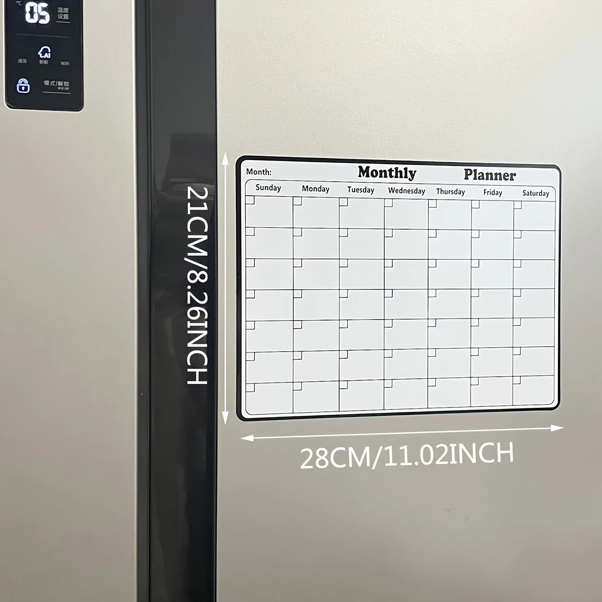 Stylish Magnetic Dry Erase Calendar - Versatile Monthly Planner for Refrigerator - Easy Kitchen Organization & Decor Zpaxo