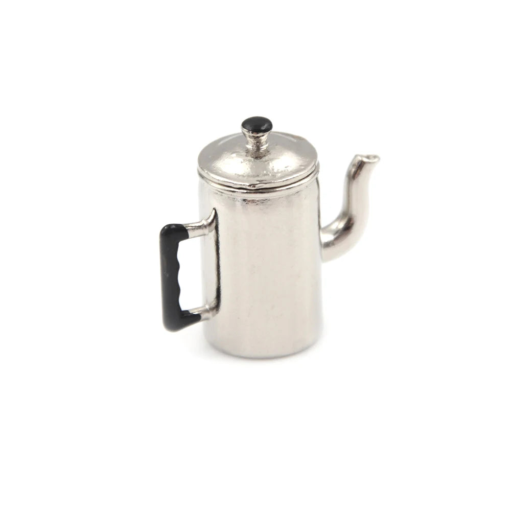 ▶1PCS 1:12 Miniature Teapot Tea Kettle Dollhouse Kitchen Food Accessories Dolls House Kitchen Furniture Teapot Zpaxo C
