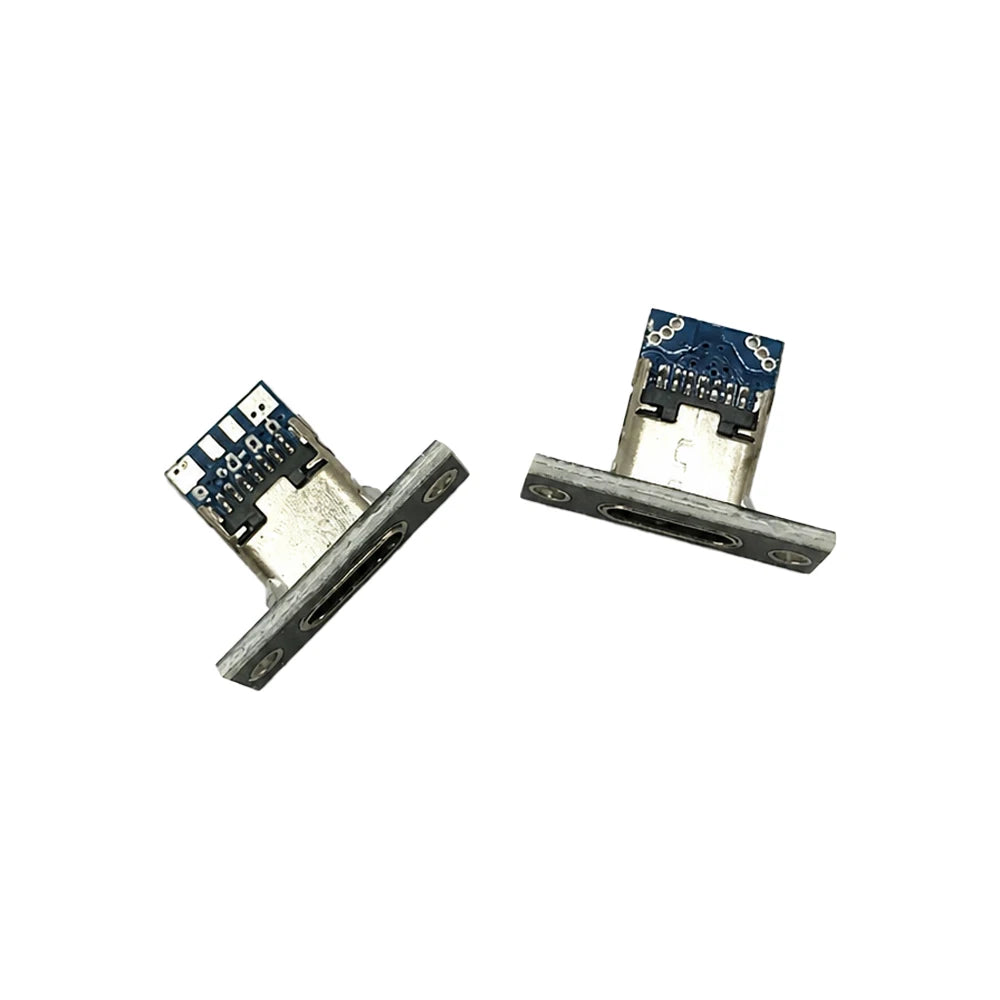 1-20Pcs USB 3.1 Type C Socket With Screw Fixing Plate Type-C USB Jack 3.1 Type-C 2Pin 4Pin Female Connector Jack Charging Port Zpaxo