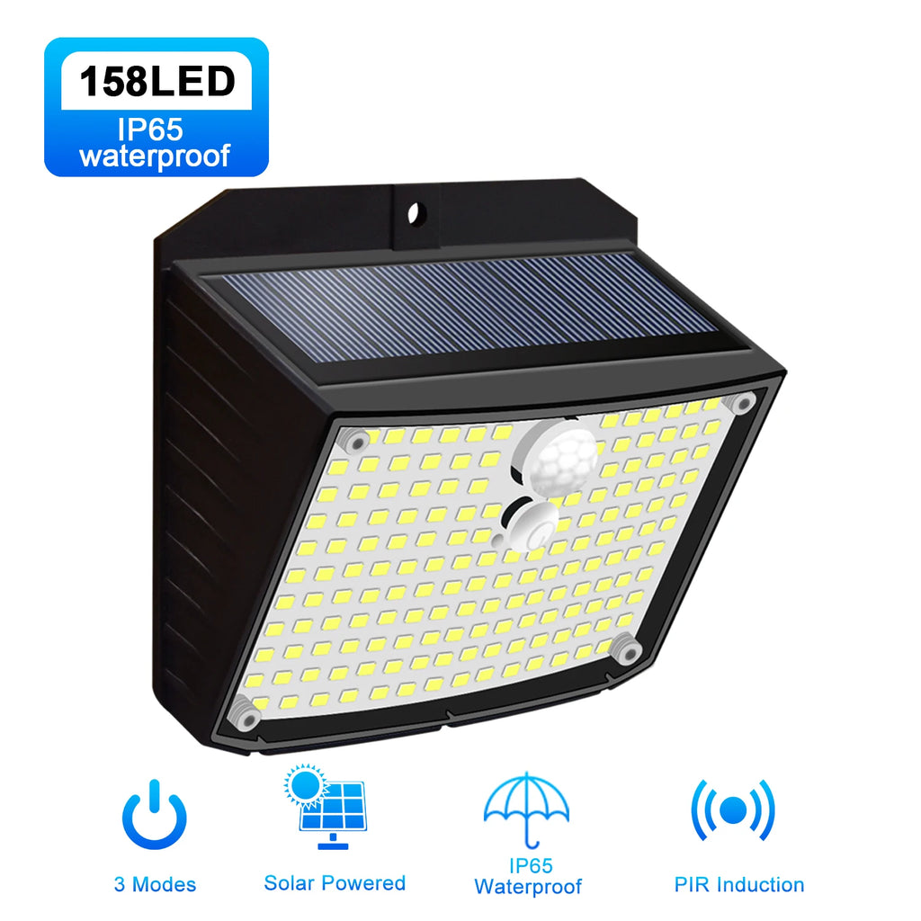 Solar Lights Outdoor 158 LED Wall Lamp Waterproof Wireless Motion Zpaxo