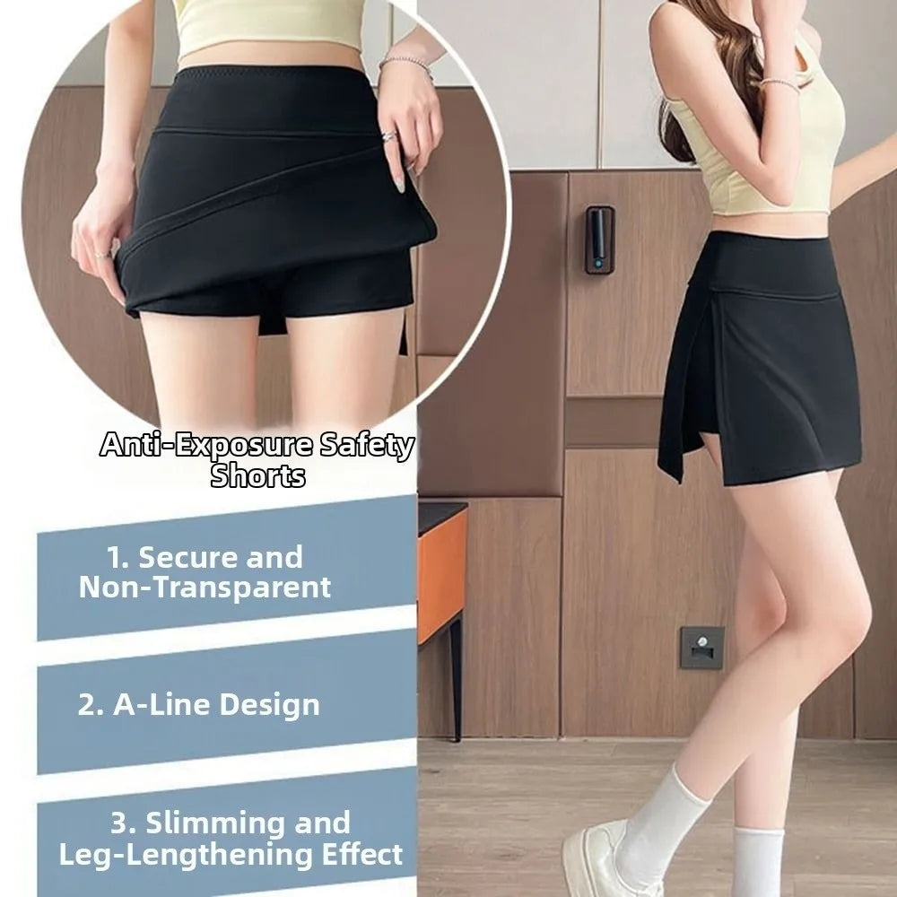 Y2K High-Waist Tennis Skirt Quick-Drying Elastic Sports Shorts Slim Running Pants Yoga Practice Zpaxo
