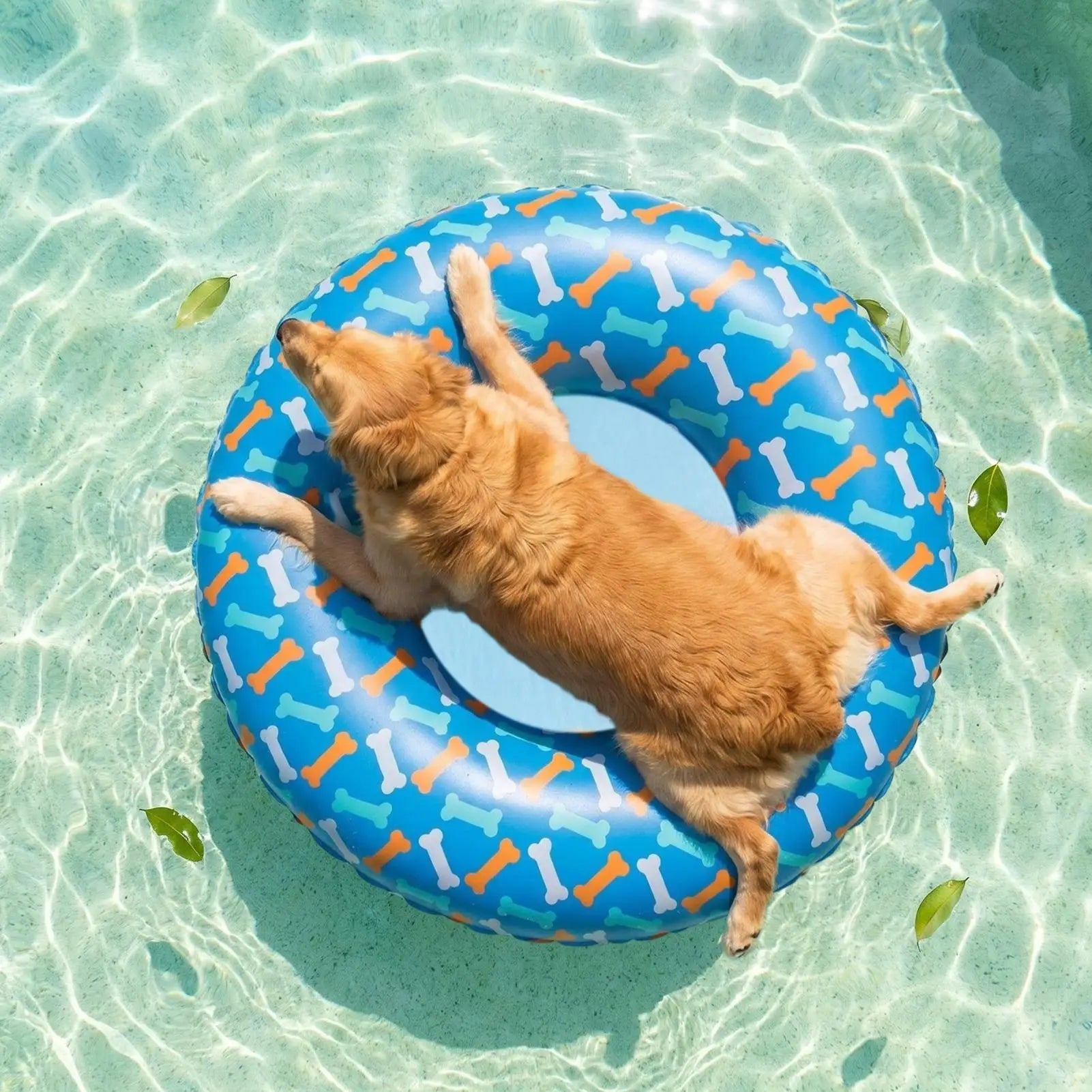 Dog Pool Float PVC Anti-leak Inflatable Pet Water Raft Non-slip Small
