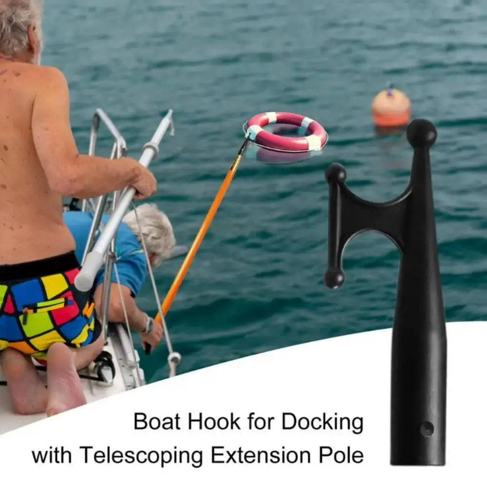 Black Plastic Nylon Boat Hook Nylon Material Replacement Top Durable Boat Hook Floating Design Telescoping Design Zpaxo