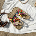 2026 Summer Women's Hemp Rope Woven Sandals Roman Rainbow Bohemian Zpaxo colored beige 39