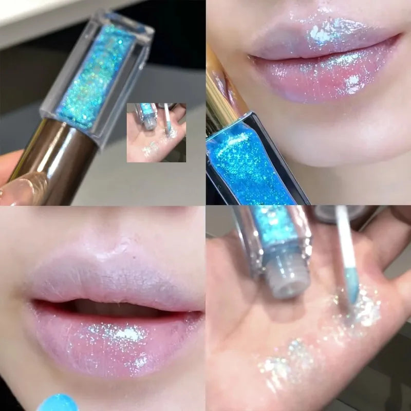Multichrome Diamond Lip Gloss Metallic Shimmer Glitter Lips Stain