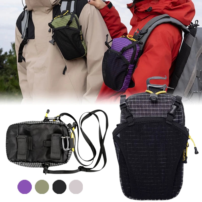 Nylon Water Bottle Holder Phone Pocket Adjustable Shoulder Pouch