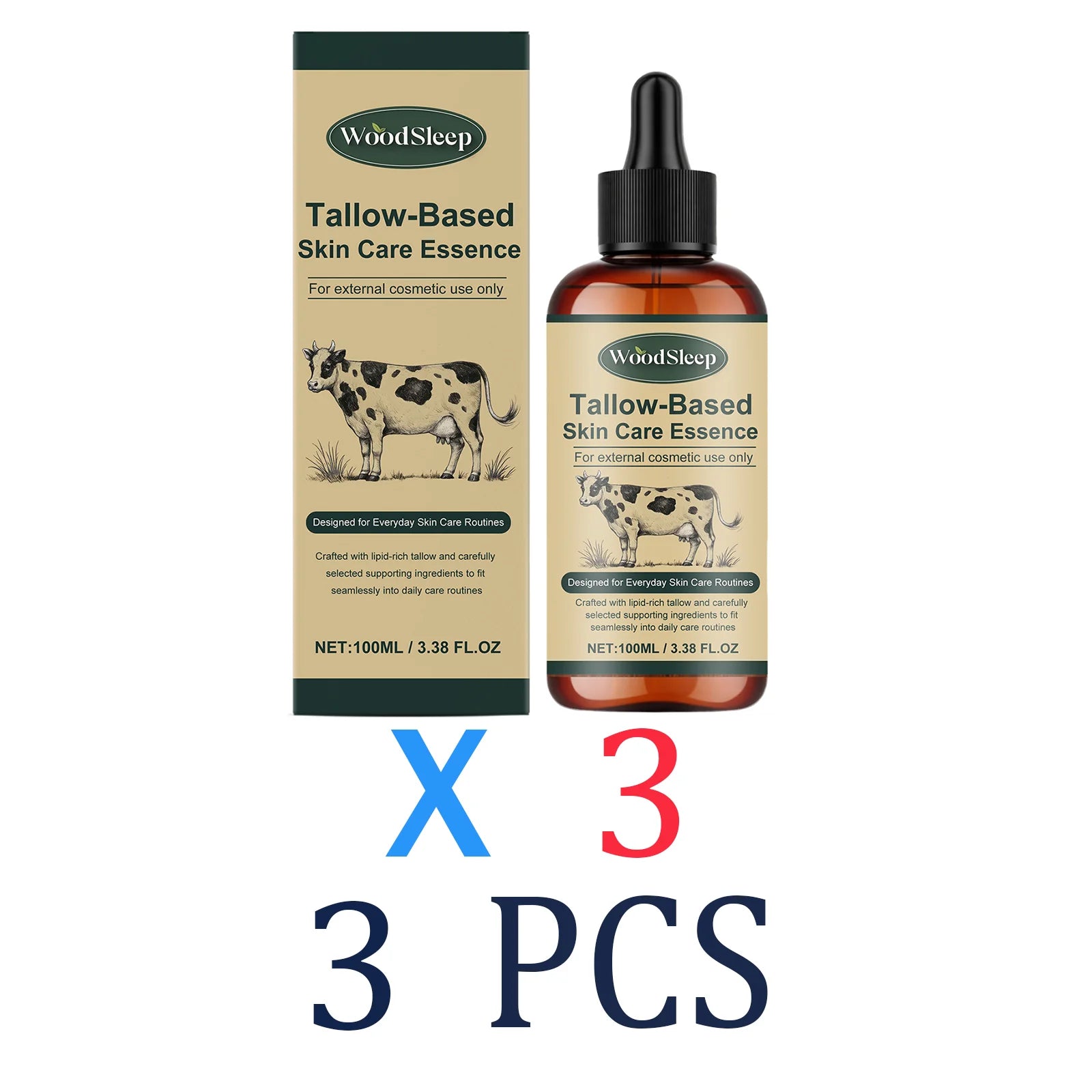 Beef tallow Facial oil Winter skincare Dry skin remedy Deep Hydration Lock Oil based moisturizer Long Lasting Moisturization Zpaxo 3 Pcs 100ml