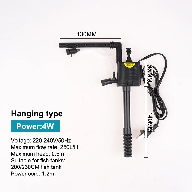 3-In-1 Fish Farming Oxygen Pump Small Upper Filtration Circulation Zpaxo PB-230