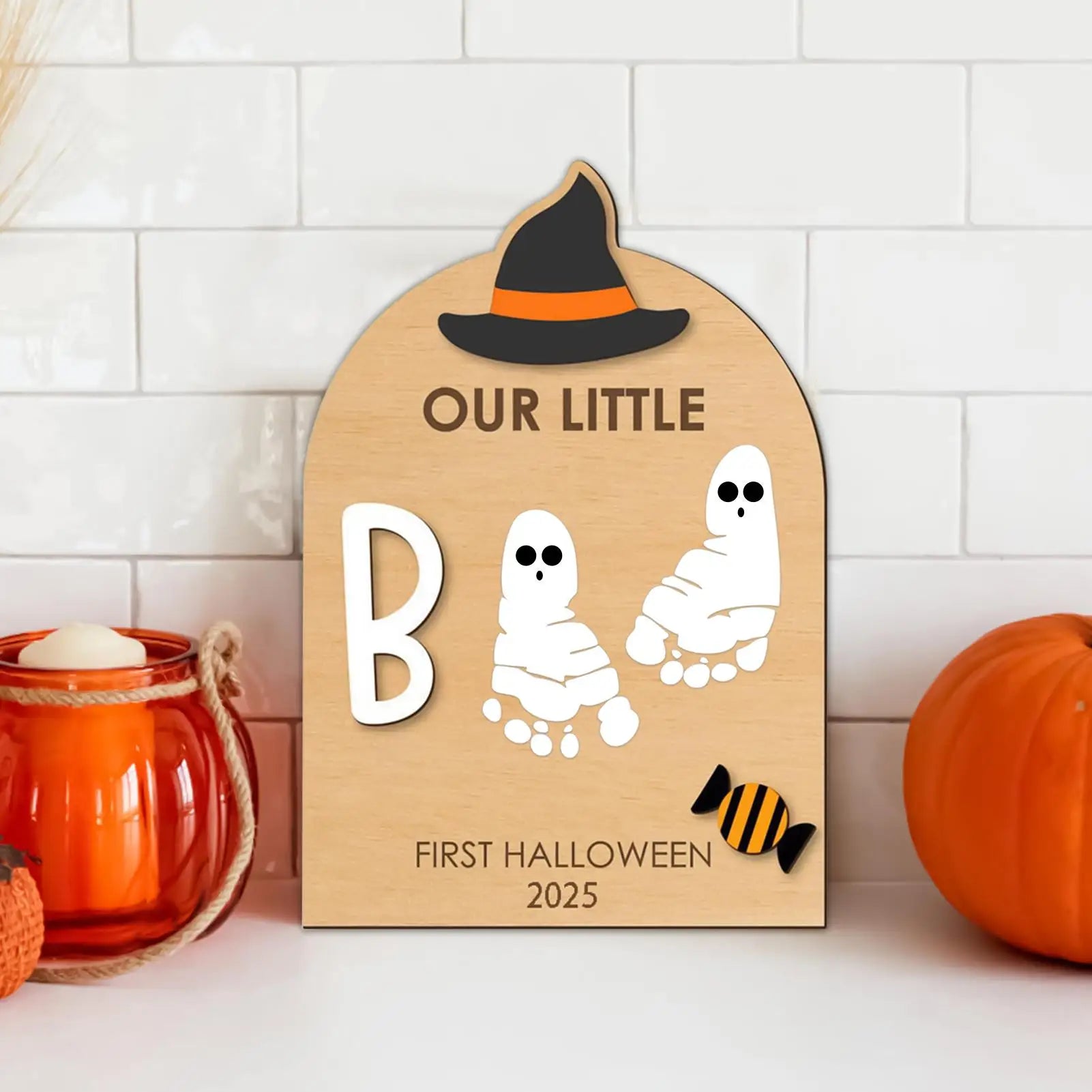 Baby Footprint Baby's First Halloween Keepsake Ornament Print Pad Zpaxo