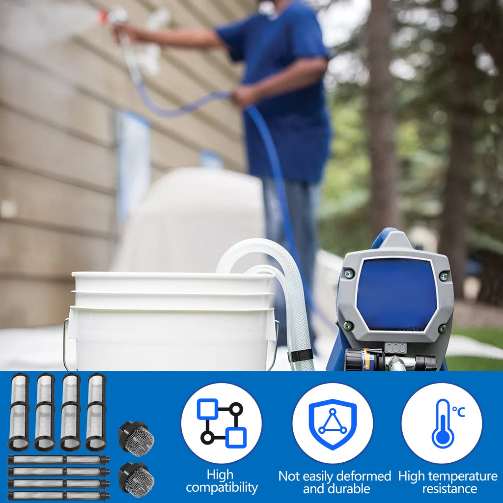 10 Pcs Airless Spray Gun Filter Spraying Machine Filter Paint Parts 60 Mesh Graco Compatible with 390 395 490 495 595 3400 Zpaxo