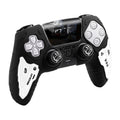Matte Silicone Soft Protector Tactical Skin for Sony DualSense Edge Game Controller Case with Thumb Stick Grip Cap Cover for PS5 Zpaxo Black white