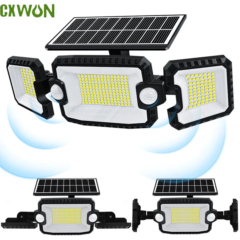 Solar 305 LED Lights Outdoor Double Motion Sensor Wireless 3 Modes Super Waterproof Spot Security Flood Lights Zpaxo