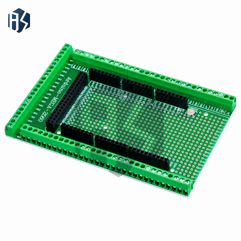 Double-Sided PCB Screw Terminal Block Expansion Shield for Arduino MEGA-2560 R3 – Prototyping Kit with Development Board Module Zpaxo