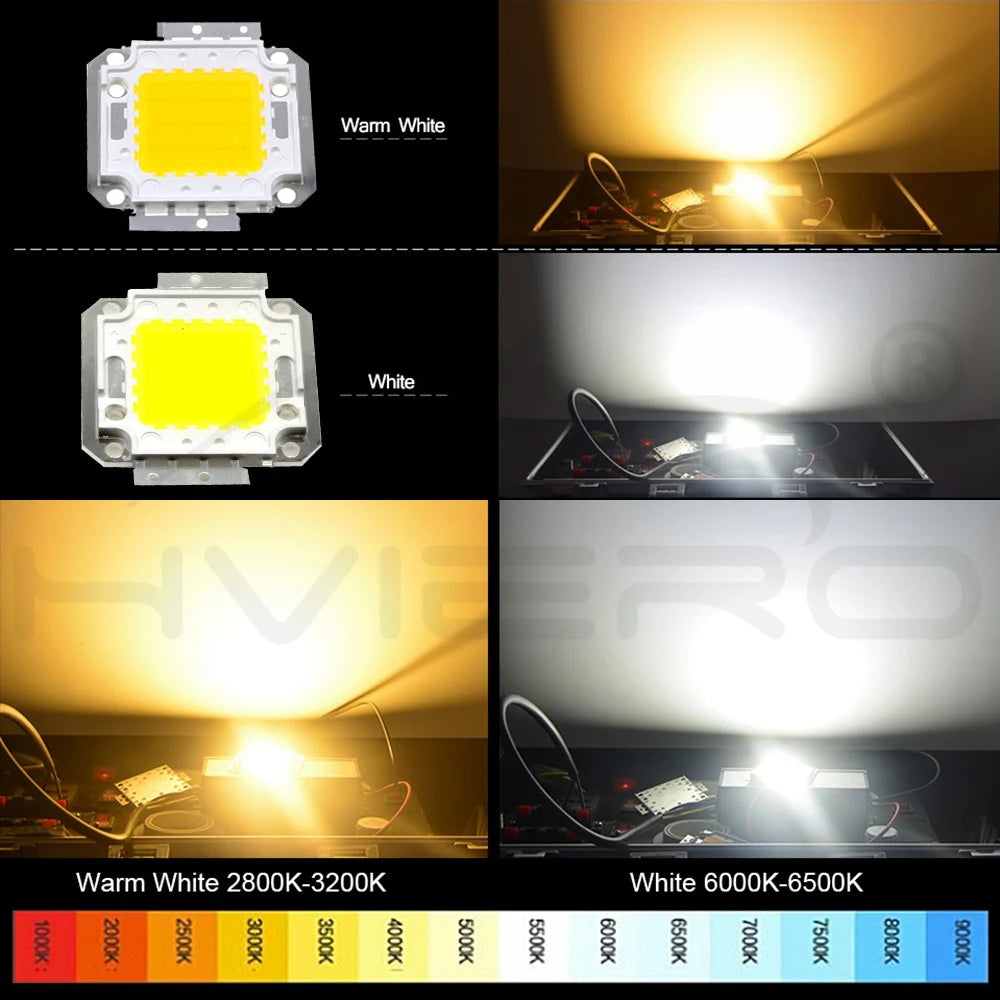10W 30W 100W COB LED Chip Warm White DC 12V 36V DIY Lighting