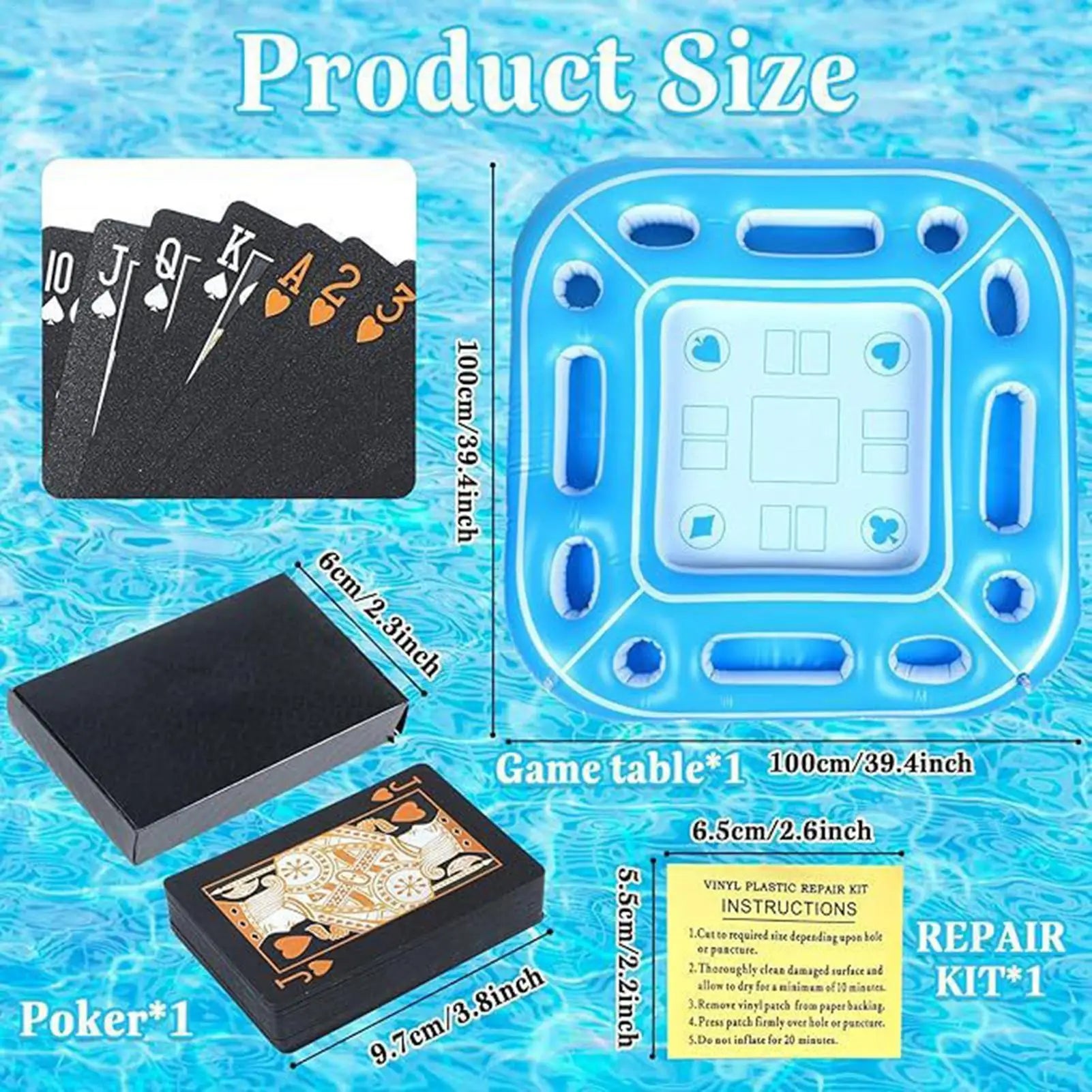 Floating Pool Table Portable Weather-resistant Inflatable Swimming