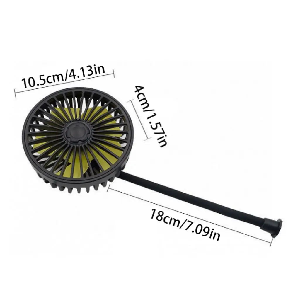 3-speed Adjustable Car Back Seat Fan USB 5 Blades Auto Headrest Zpaxo