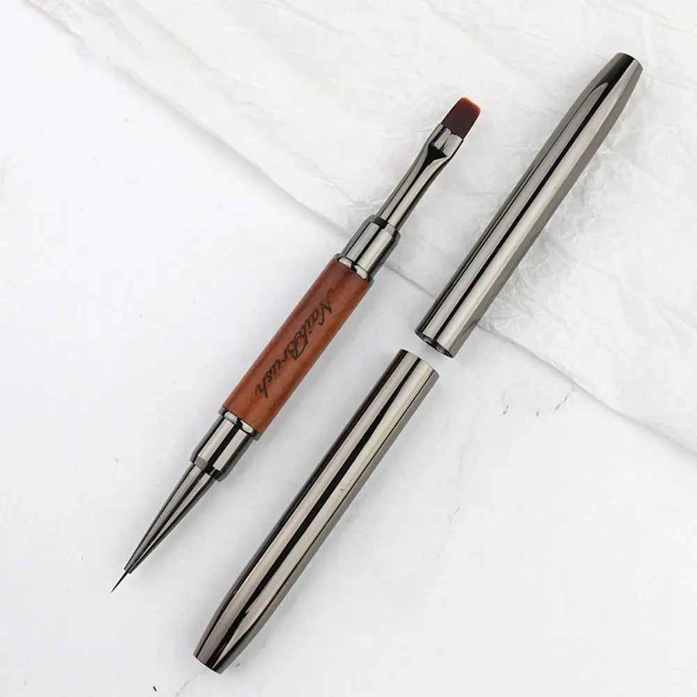 Durable Sandalwood Pole Nail Art Brush Dual-ended Professional Liner Zpaxo