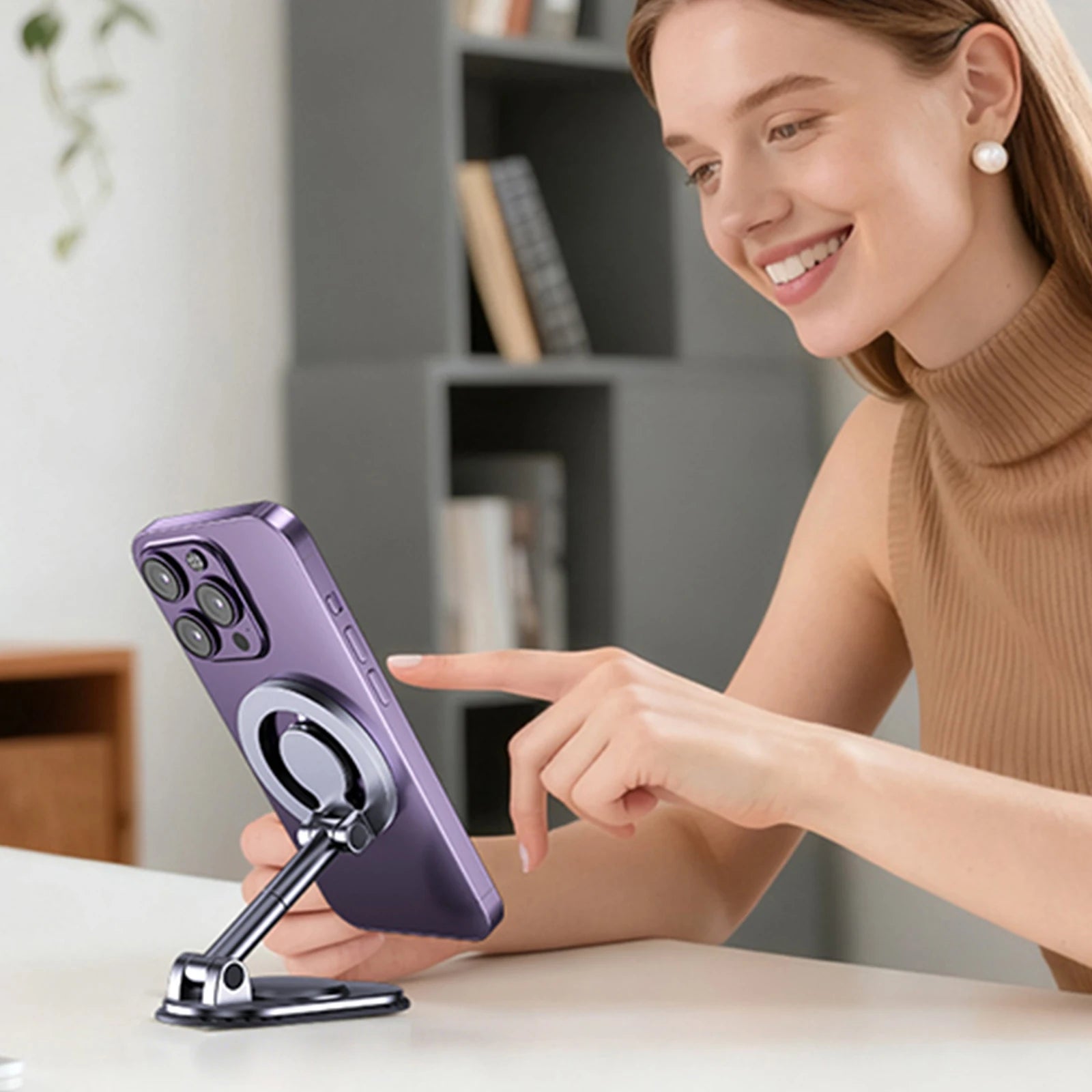 Magsafe Magnetic Car Dashboard Cellphone Mount Stand Foldable