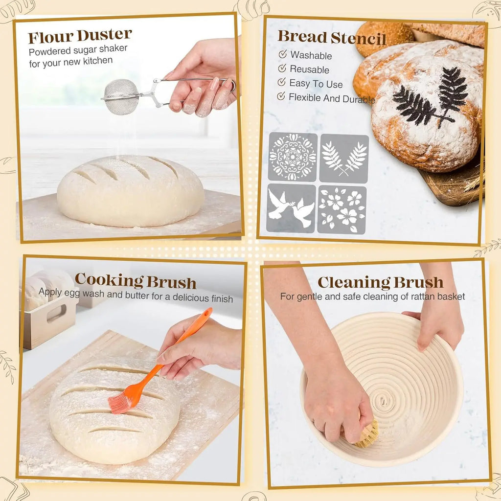Professional Sourdough Bread Starter Kit 37 PCS Sourdough Bread Baking Supplies with Starter Jar Bread Sling Dough Whisk Bags Zpaxo