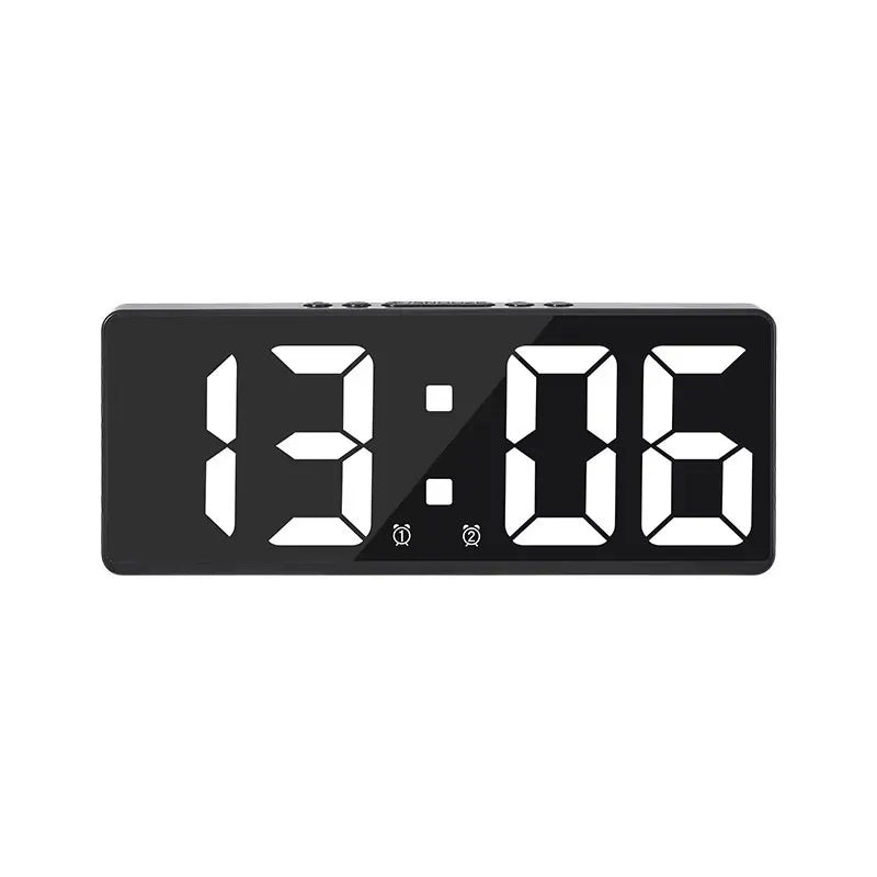 Digital Alarm Clock Voice Control Teperature Snooze Night Mode
