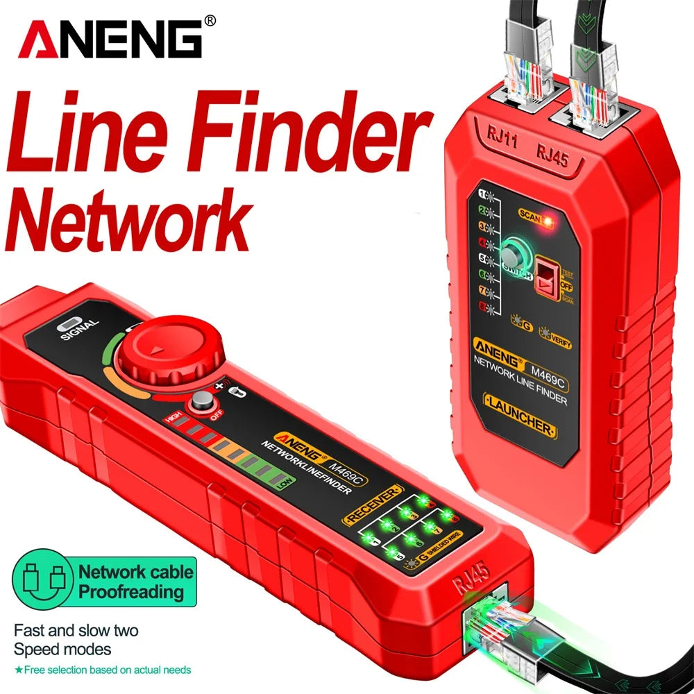 Multifunction RJ45 RJ11 LAN Cable Tester ANENG M469C Network Finder