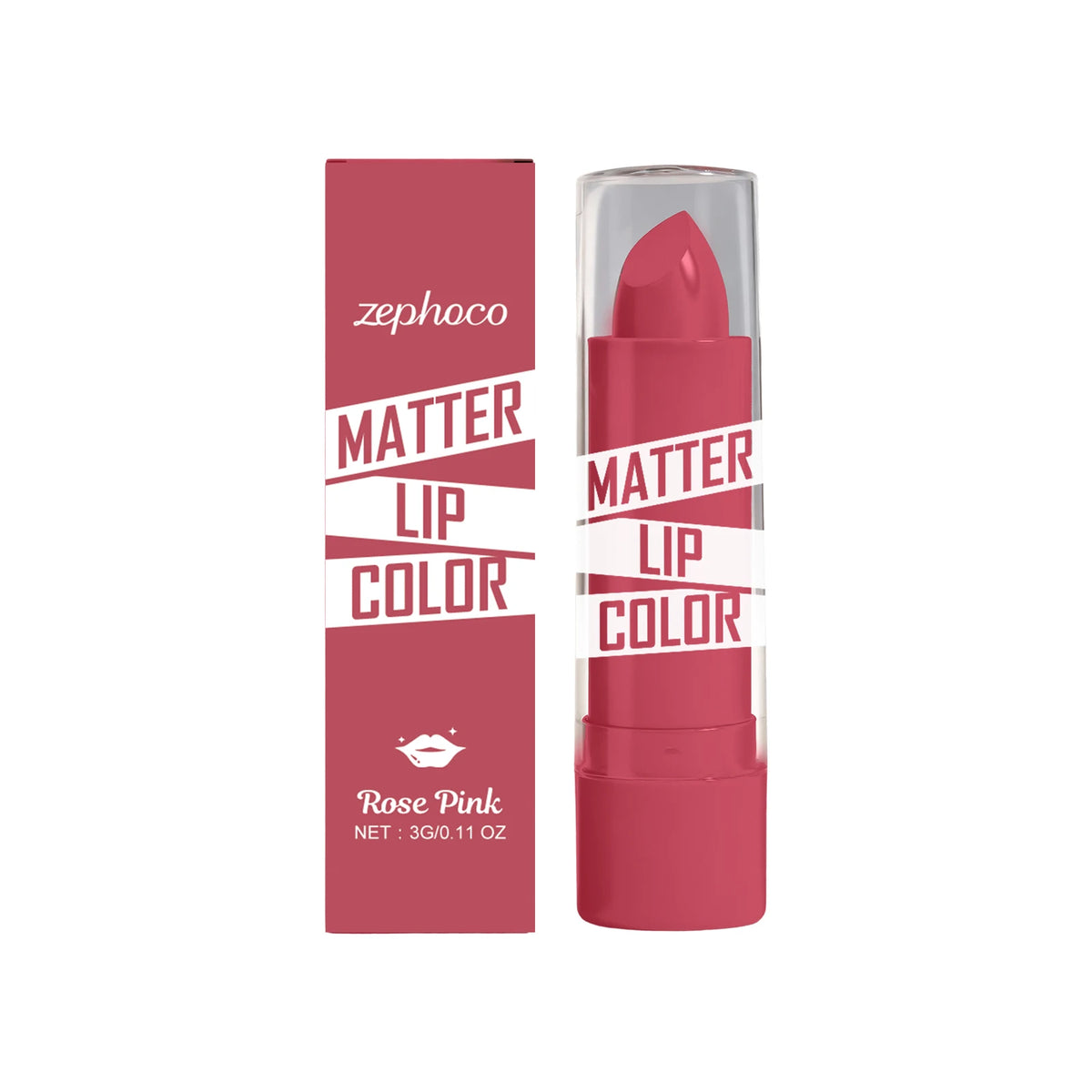 Brick red moisturizing lipstick, gives natural lip color, non-transfer, smooth for everyday use Zpaxo Rose pink