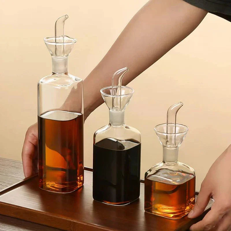High Borosilicate Glass Oil Pot Household Leak-proof Oil & Vinegar Pots Kitchen Soy Sauce Pot Tank Seasoning Bottle Zpaxo