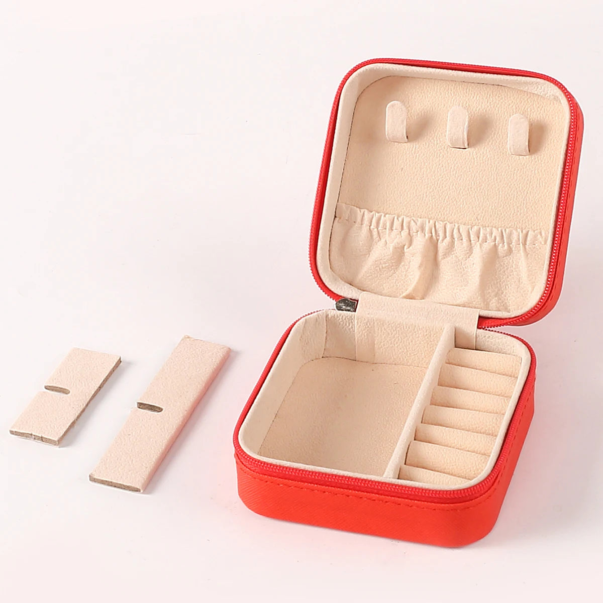 Portable Jewelry Storage Box Travel Jewelry Organizer Case Leather Storage Earrings Necklace Ring Jewelry Display Zpaxo
