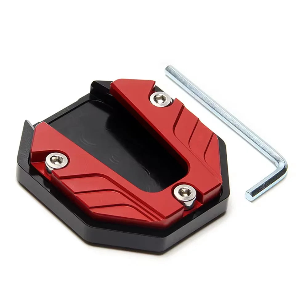Aluminum Motorcycle Kickstand Extender Foot Pad | Side Stand Kickstand Extender Pad Zpaxo Red