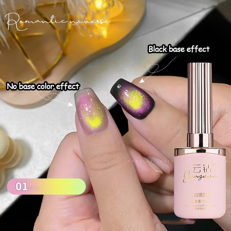 Colorful Cat's Eye Gel Double-light Romantic Universe Nail Polish UV Zpaxo 01