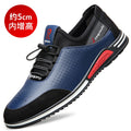 Mens White Casual Sneakers Elastic Drawstring Lace Red Accent Non Zpaxo Blue Hollow-5CM 44 China Mainland