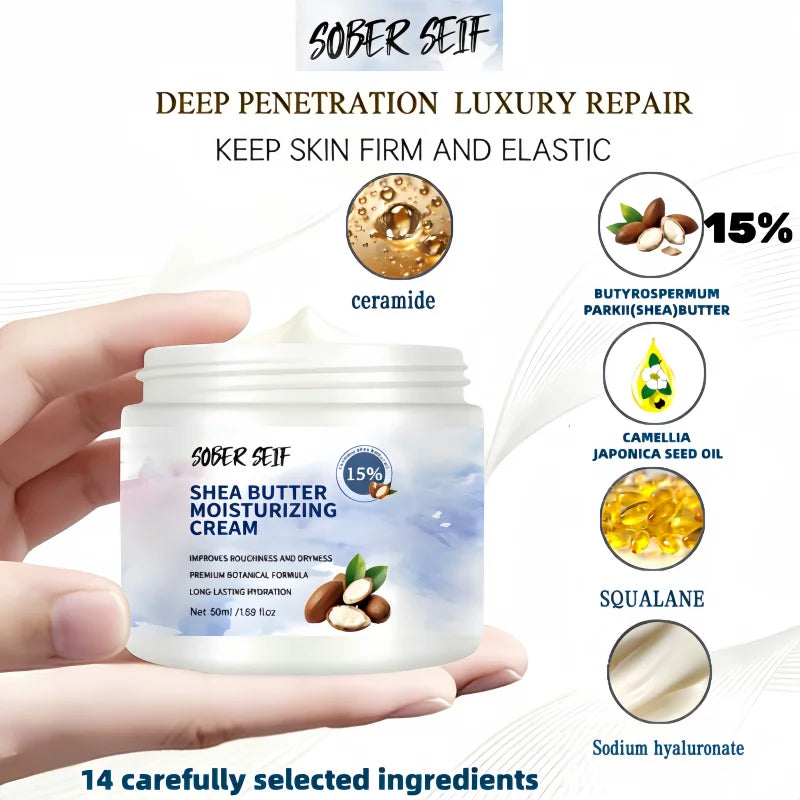 50ml Daily Repair Facial Cream Shea Butter Hyaluronic Acid Ceramide Deep Moisturizing Nourish Dry Dehydrated Skin Zpaxo