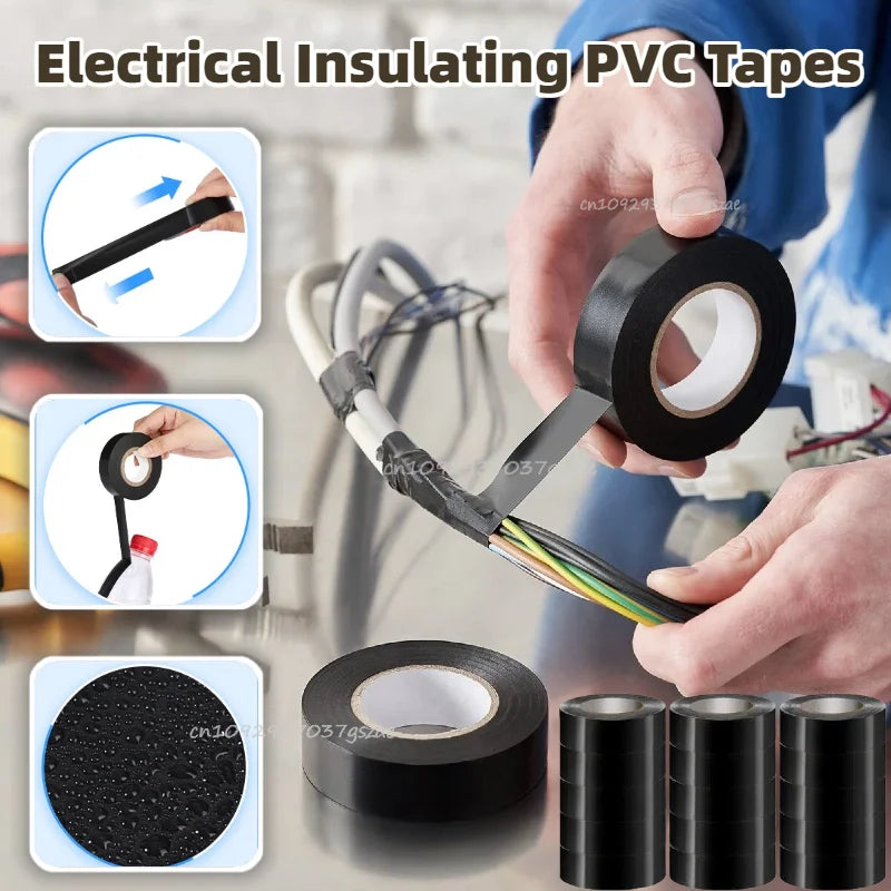 High-Temperature Resistant Electrical Tape Black Electrical Tape Durable Soft Insulating Adhesive Electrical Tape Zpaxo