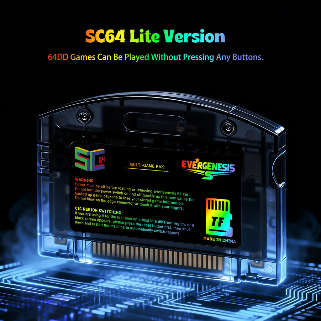 SC64 Flash Cart 10000 in 1 Open Source Game Cartridge For Nintendo 64 N64 Console 6TG Modular Chip Region Free With 64G TF Card Zpaxo