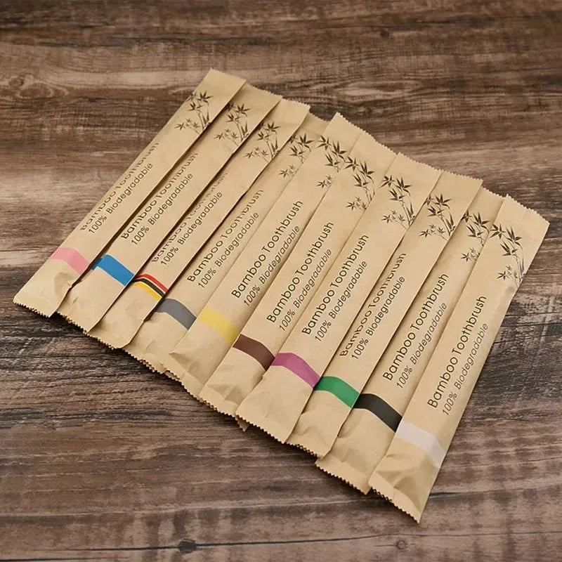 Bamboo Toothbrush Set – Soft Eco-Friendly Kids & Adult Brushes