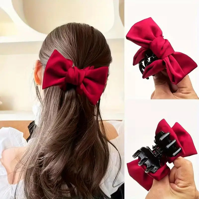 1/2pcs Women's Fashion Bow Hairpin – Elegant Grab Clip, Hair Accessory for Stylish Updos & Half-Up Zpaxo