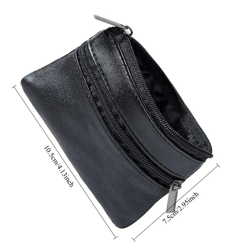 Mini Zipper Coin Purse – PU Leather Wallet & Key Holder