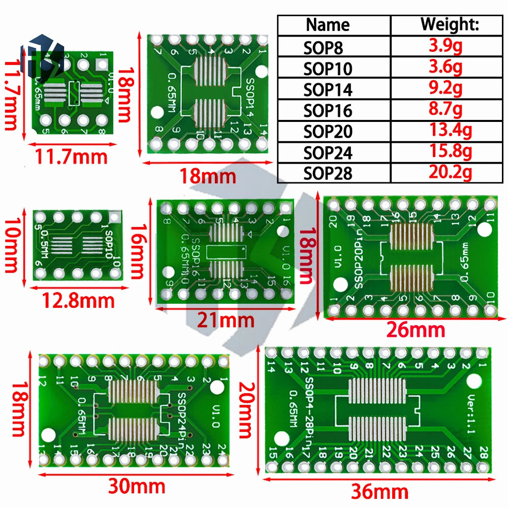 35 SMD DIP Adapter SOP MSOP SSOP TSSOP SOT23 Multi Specification Zpaxo