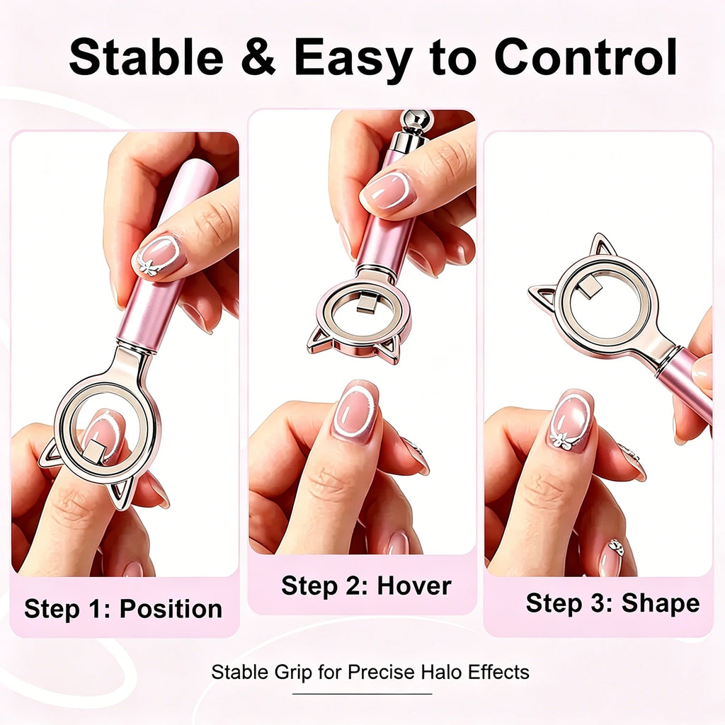 Cat Ear Shape Halo Cat Eye Nail Magnet Strong Ring Magnetic Tool for Glass Bead Side Light Nail Art DIY Magnetic Gel Manicure Zpaxo