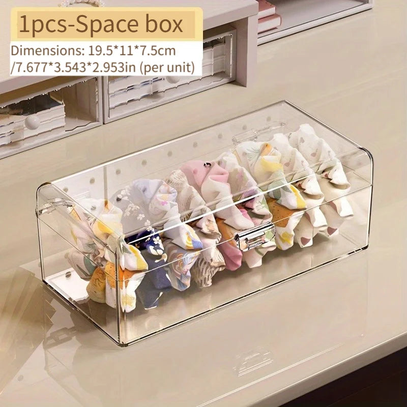 Transparent Plastic Hair Accessories Storage Box Lightweight