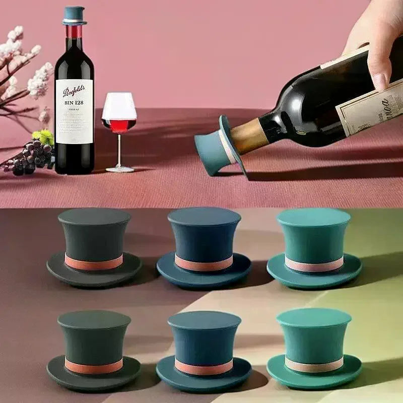 1 Magic Hat Silicone Wine Stopper Reusable Dustproof Bottle Seal Zpaxo
